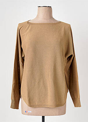 Pull col rond manches longues marron LE BOUDOIR D'EDOUARD femme