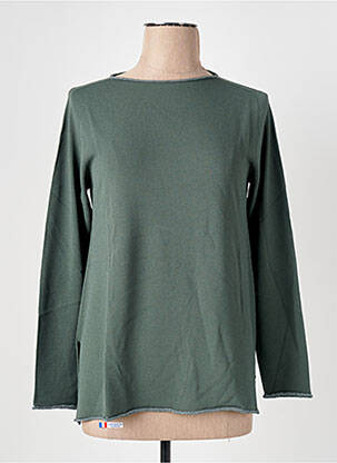 Pull col rond manches longues vert LE BOUDOIR D'EDOUARD femme