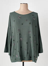 Pull col rond manches longues vert LE BOUDOIR D'EDOUARD femme