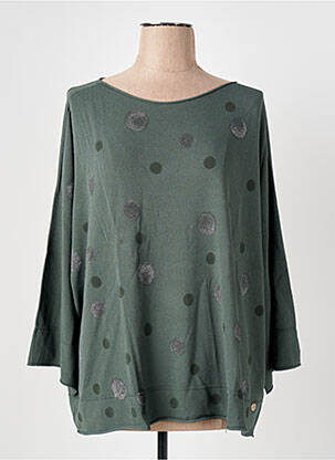 Pull col rond manches longues vert LE BOUDOIR D'EDOUARD femme