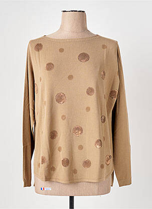 Pull col rond manches longues beige LE BOUDOIR D'EDOUARD femme
