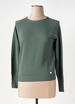 Pull coupe cintrée manches longues vert LE BOUDOIR D'EDOUARD femme