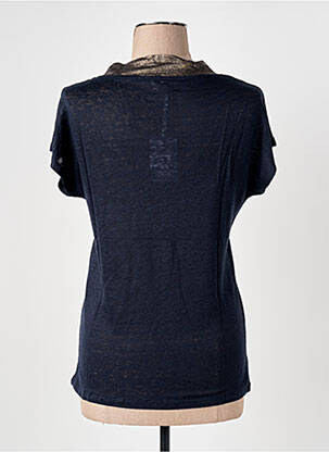 T-shirt col v manches courtes bleu LE BOUDOIR D'EDOUARD femme