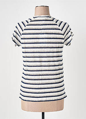 T-shirt col v manches courtes blanc LE BOUDOIR D'EDOUARD femme