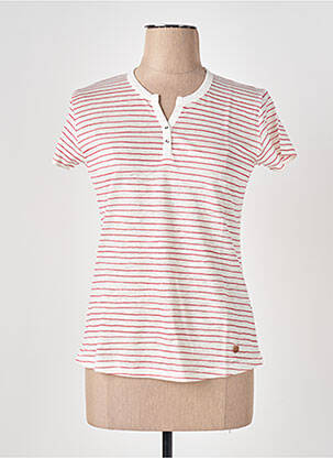 T-shirt col v manches courtes rouge LE BOUDOIR D'EDOUARD femme