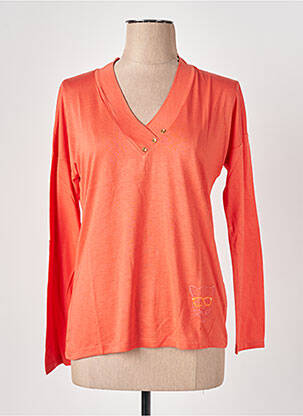 T-shirt manches longues manches longues orange LE BOUDOIR D'EDOUARD femme