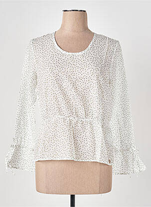 Blouse imprimé fantaisie manches longues blanc LE BOUDOIR D'EDOUARD femme
