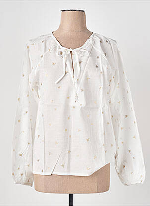 Blouse tissage popeline manches longues blanc LE BOUDOIR D'EDOUARD femme