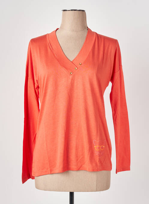 T-shirt manches longues manches longues orange LE BOUDOIR D'EDOUARD femme
