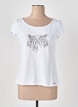 T-shirt sérigraphie floquée manches courtes blanc LE BOUDOIR D'EDOUARD femme