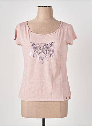 T-shirt sérigraphie floquée manches courtes rose LE BOUDOIR D'EDOUARD femme