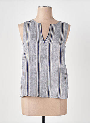 Top col v sans manche gris LE BOUDOIR D'EDOUARD femme