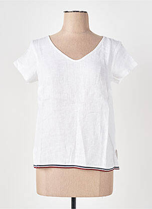 T-shirt coupe droite manches courtes blanc LE BOUDOIR D'EDOUARD femme