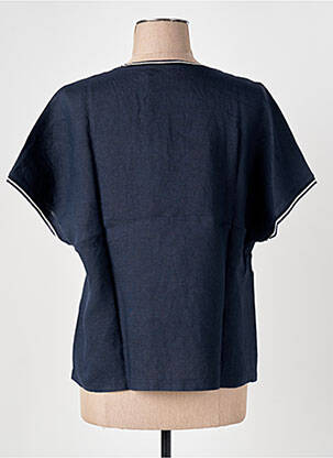 T-shirt col v manches courtes bleu fonce LE BOUDOIR D'EDOUARD femme
