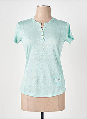 T-shirt coupe cintrée manches courtes bleu LE BOUDOIR D'EDOUARD femme