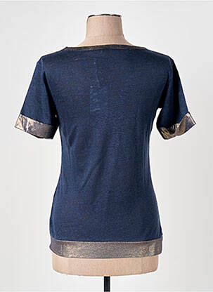 T-shirt coupe cintrée manches courtes bleu LE BOUDOIR D'EDOUARD femme
