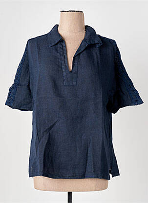 Blouse manches courtes manches courtes bleu LE BOUDOIR D'EDOUARD femme