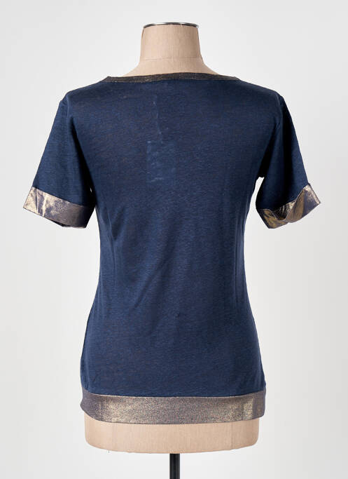 T-shirt coupe cintrée manches courtes bleu LE BOUDOIR D'EDOUARD femme