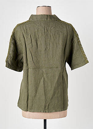 Blouse col v manches courtes vert LE BOUDOIR D'EDOUARD femme