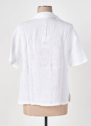 Blouse col v manches courtes blanc LE BOUDOIR D'EDOUARD femme
