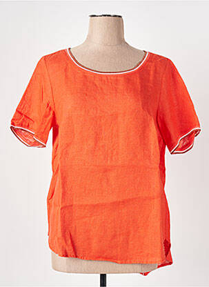 T-shirt coupe droite manches courtes orange LE BOUDOIR D'EDOUARD femme