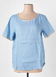 T-shirt coupe droite manches courtes bleu LE BOUDOIR D'EDOUARD femme