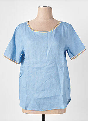 T-shirt coupe droite manches courtes bleu LE BOUDOIR D'EDOUARD femme