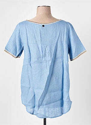 T-shirt coupe droite manches courtes bleu LE BOUDOIR D'EDOUARD femme