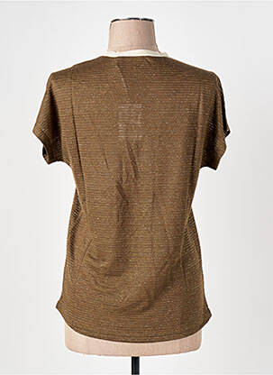 T-shirt col v manches courtes vert LE BOUDOIR D'EDOUARD femme