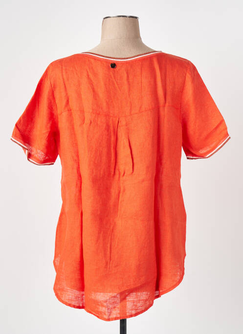 T-shirt coupe droite manches courtes orange LE BOUDOIR D'EDOUARD femme