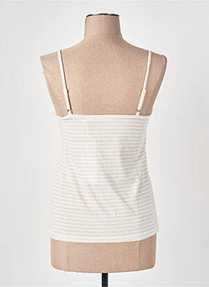 Top manches bretelles ajustables fines bretelles beige LE BOUDOIR D'EDOUARD femme