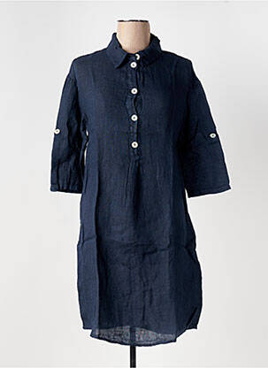 Robe mi-longue manches 3/4 manches 3/4 bleu LE BOUDOIR D'EDOUARD femme