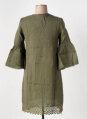 Robe mi-longue manches 3/4 manches 3/4 vert LE BOUDOIR D'EDOUARD femme