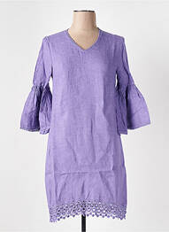 Robe mi-longue manches 3/4 manches 3/4 violet LE BOUDOIR D'EDOUARD femme
