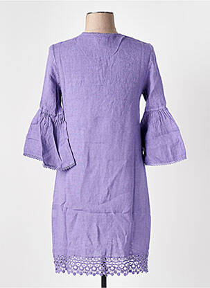 Robe mi-longue manches 3/4 manches 3/4 violet LE BOUDOIR D'EDOUARD femme