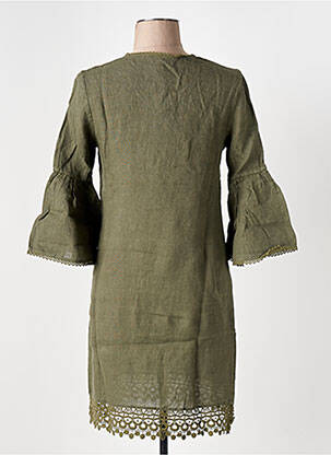 Robe mi-longue manches 3/4 manches 3/4 vert LE BOUDOIR D'EDOUARD femme