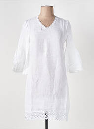 Robe mi-longue manches 3/4 manches 3/4 blanc LE BOUDOIR D'EDOUARD femme