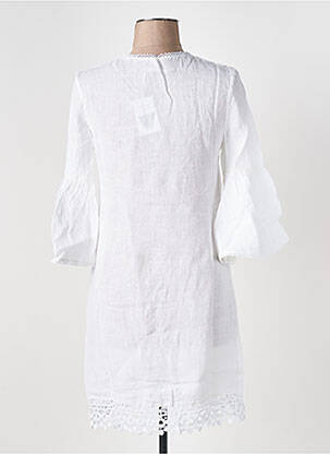 Robe mi-longue manches 3/4 manches 3/4 blanc LE BOUDOIR D'EDOUARD femme