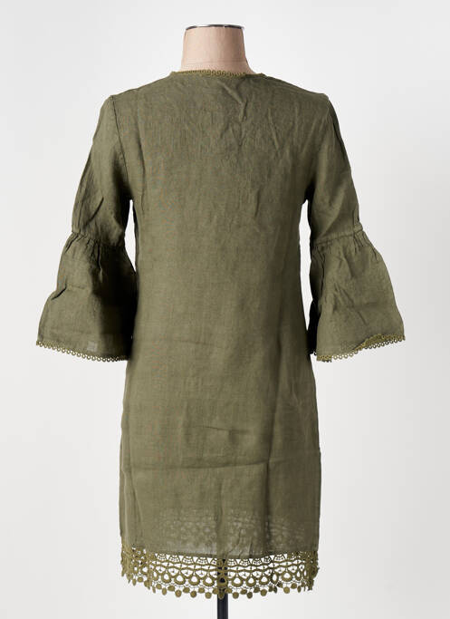 Robe mi-longue manches 3/4 manches 3/4 vert LE BOUDOIR D'EDOUARD femme