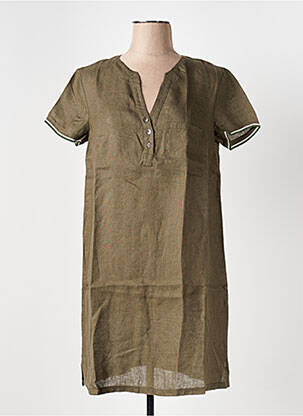 Robe mi-longue manches courtes manches courtes vert LE BOUDOIR D'EDOUARD femme