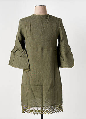 Robe mi-longue manches 3/4 manches 3/4 vert LE BOUDOIR D'EDOUARD femme
