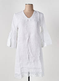 Robe mi-longue manches 3/4 manches 3/4 blanc LE BOUDOIR D'EDOUARD femme