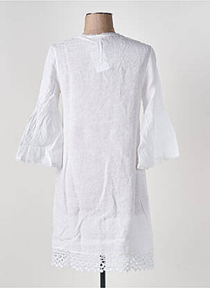 Robe mi-longue manches 3/4 manches 3/4 blanc LE BOUDOIR D'EDOUARD femme