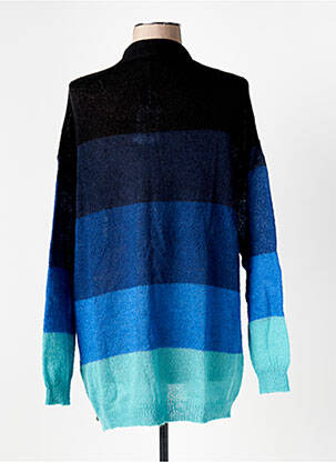 Gilet manches longues maille tricot bleu LE BOUDOIR D'EDOUARD femme