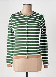 Gilet manches longues coupe cintrée vert LE BOUDOIR D'EDOUARD femme