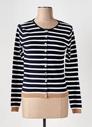 Gilet manches longues coupe cintrée bleu LE BOUDOIR D'EDOUARD femme