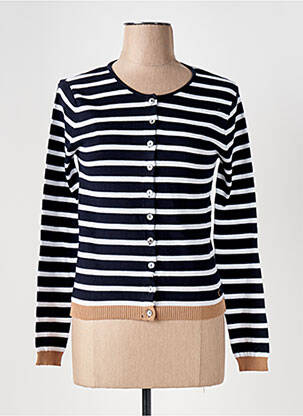 Gilet manches longues coupe cintrée bleu LE BOUDOIR D'EDOUARD femme