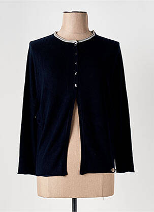 Gilet manches longues col rond bleu LE BOUDOIR D'EDOUARD femme