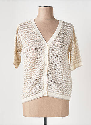 Gilet manches courtes coupe cintrée beige LE BOUDOIR D'EDOUARD femme