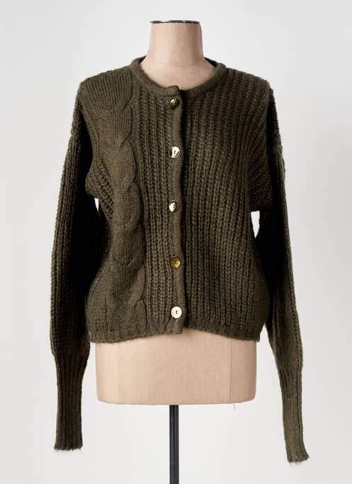 Gilet manches longues coupe cintrée vert LE BOUDOIR D'EDOUARD femme